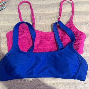 Blue and Pink TARGET WILDFABLE bikini tops